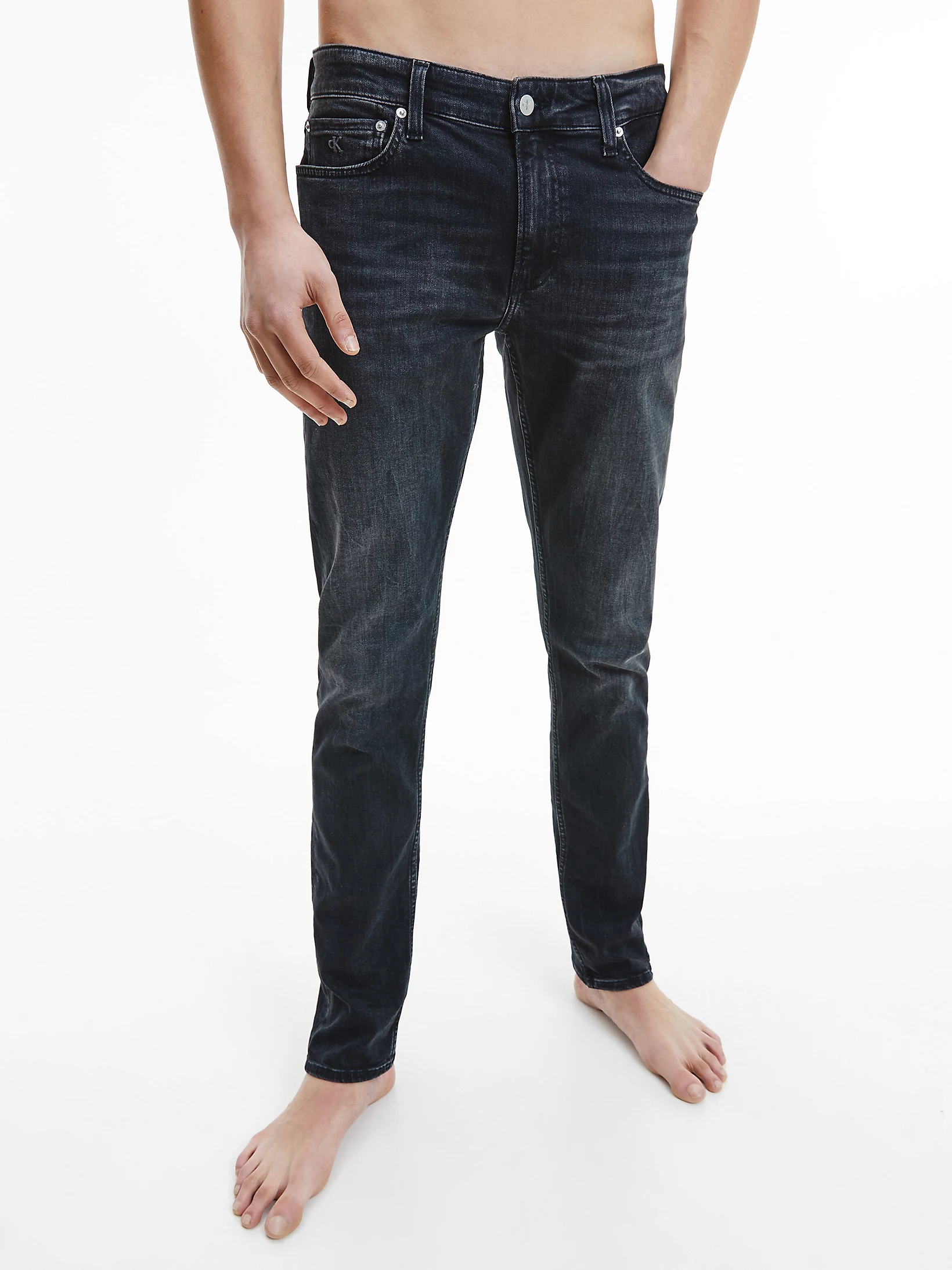 Jeans Slim Colore Nero Calvin Klein